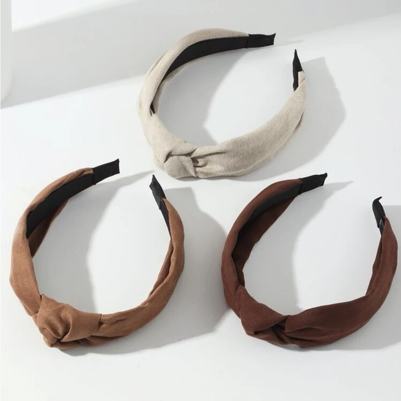 🆕 Neutral Solid Knot Headband Brown - Picture 3 of 5